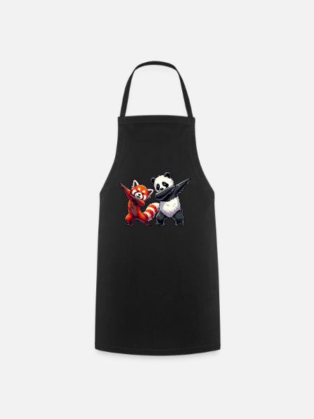 Roter Panda, Red Panda, Pandabär, Dabbing - Kochschürze - Schwarz