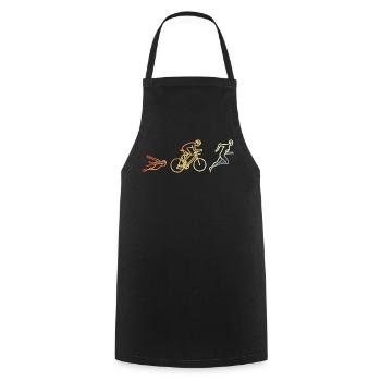 Triathlet Vintage Stil - Kochschürze - Schwarz - Vorne - AI Model Male 185 dark (185cm)