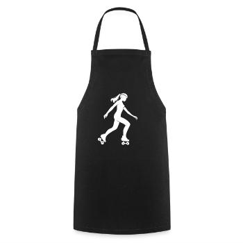 Patinage à roulettes fille croquis - Tablier de cuisine - noir - Devant - AI Model Male 185 dark (185cm)