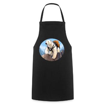 Polar Bear Hiking / Mountaineer Polar Bear - Cooking Apron - black - Front - AI Model Male 185 dark (185cm)