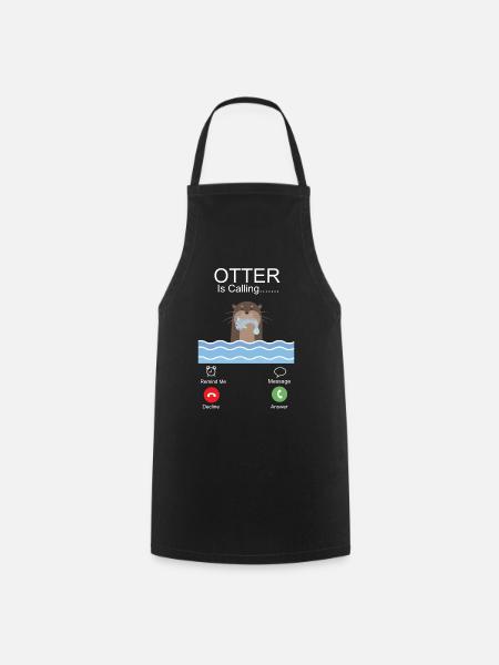 Otter Phone Display Otter Is - Kochschürze - Schwarz