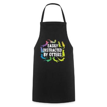 La loutre facilement distraite par les loutres - Tablier de cuisine - noir - Devant - AI Model Male 185 dark (185cm)