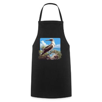 Blue-footed booby - Cooking Apron - black - Front - AI Model Male 185 dark (185cm)