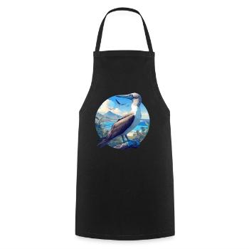 Blue-footed booby - Cooking Apron - black - Front - AI Model Male 185 dark (185cm)