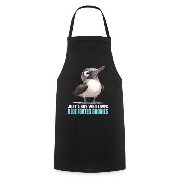 Blue-footed booby - Cooking Apron - black - Front - AI Model Male 185 dark (185cm)
