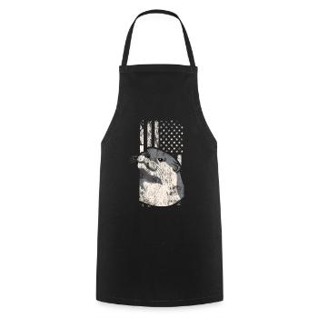 Otter American Flag - Cooking Apron - black - Front - AI Model Male 185 dark (185cm)