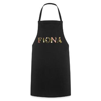 Le nom de FIONA décoré de fleurs - Tablier de cuisine - noir - Devant - AI Model Male 185 dark (185cm)