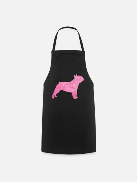 Mops flauschig Fell Hund rosa Herrchen Frauchen - Kochschürze - Schwarz