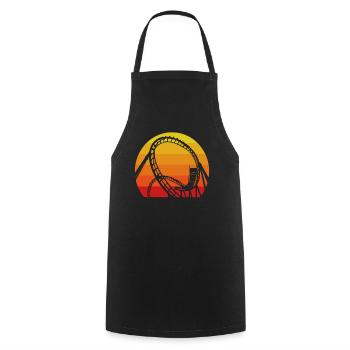Achterbahn Abenteuer Vintage Sonnenuntergang - Kochschürze - Schwarz - Vorne - AI Model Male 185 dark (185cm)