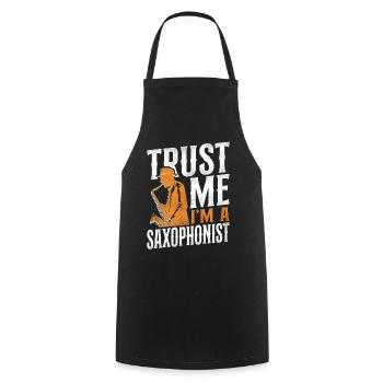 Saxophone Fais-moi confiance Je suis A - Tablier de cuisine - noir - Devant - AI Model Male 185 dark (185cm)