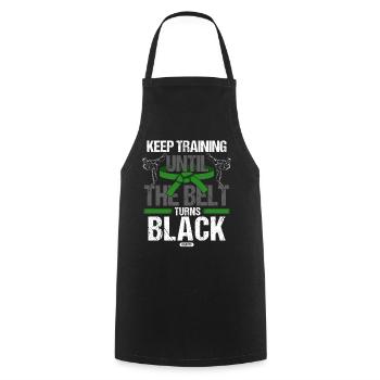 Ceinture noire : Motivation Martial Art Karaté - Tablier de cuisine - noir - Devant - AI Model Male 185 dark (185cm)