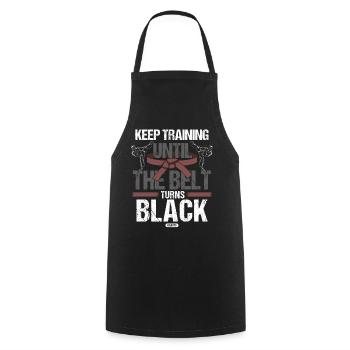 Ceinture noire : Motivation Martial Art Karaté - Tablier de cuisine - noir - Devant - AI Model Male 185 dark (185cm)