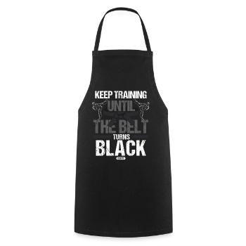 Ceinture noire : Motivation Martial Art Karaté - Tablier de cuisine - noir - Devant - AI Model Male 185 dark (185cm)