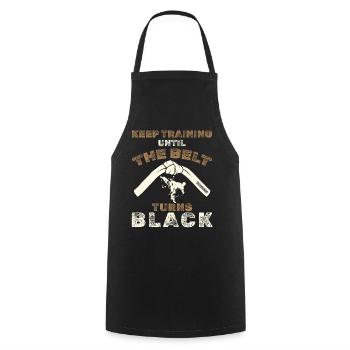 Black Belt: Motivation Martial Art Taekwondo - Cooking Apron - black - Front - AI Model Male 185 dark (185cm)