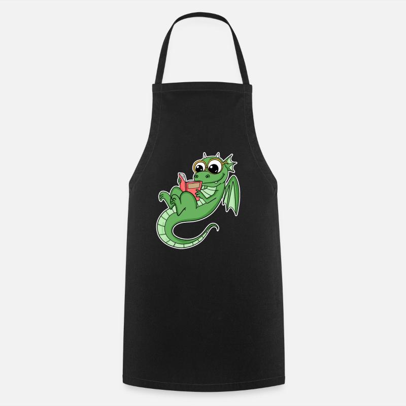 Dragon Books Lecture de livres - Tablier de cuisine - noir