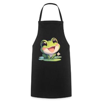 Frosch Frösche - Kochschürze - Schwarz - Vorne - AI Model Male 185 dark (185cm)