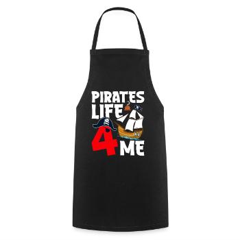 Pirates Life 4 Me Funny Pirate 4th Birthday 4 - Cooking Apron - black - Front - AI Model Male 185 dark (185cm)
