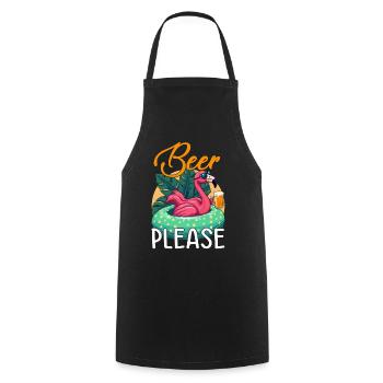 Party Flamingo Beer please Funny Flamingo Party - Cooking Apron - black - Front - AI Model Male 185 dark (185cm)