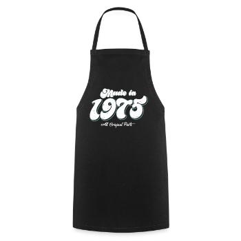Vintage 1973 Retro Typography Design - Cooking Apron - black - Front - AI Model Male 185 dark (185cm)