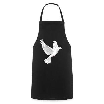 Taube Weiß Frieden Peace Ringeltaube Weiße Tauben - Kochschürze - Schwarz - Vorne - AI Model Male 185 dark (185cm)