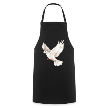 Taube Weiß Frieden Peace Ringeltaube Weiße Tauben - Kochschürze - Schwarz - Vorne - AI Model Male 185 dark (185cm)