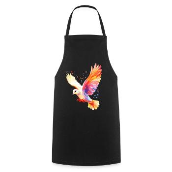 Taube Weiß Frieden Peace Ringeltaube Weiße Tauben - Kochschürze - Schwarz - Vorne - AI Model Male 185 dark (185cm)