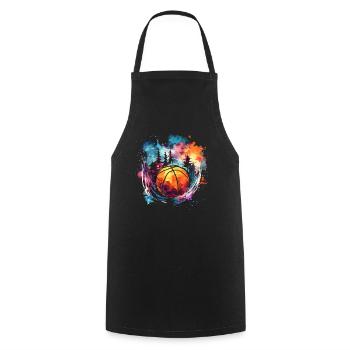 Basketball Artwork - Cooking Apron - black - Front - AI Model Male 185 dark (185cm)