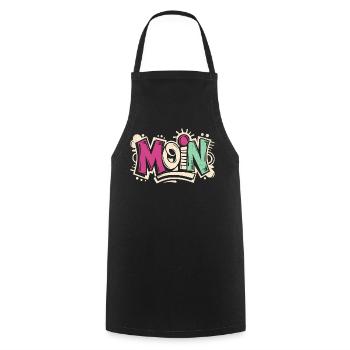 Funky Moin | Cooles Streetwear-Typo-Shirt - Kochschürze - Schwarz - Vorne - AI Model Male 185 dark (185cm)