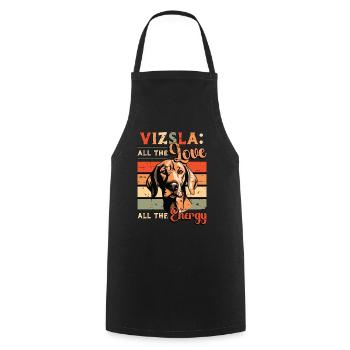 Vizsla All The Love All The Dog Lover Pet Owner - Cooking Apron - black - Front - AI Model Male 185 dark (185cm)