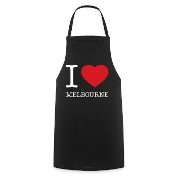I LOVE MELBOURNE - Kochschürze - Schwarz - Vorne - AI Model Male 185 dark (185cm)