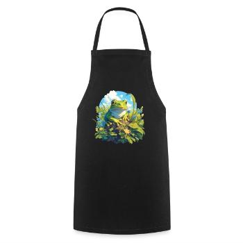 Frosch Frösche - Kochschürze - Schwarz - Vorne - AI Model Male 185 dark (185cm)