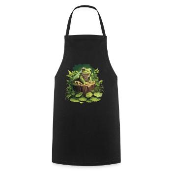 Frosch Frösche - Kochschürze - Schwarz - Vorne - AI Model Male 185 dark (185cm)