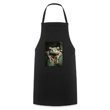 Frosch Frösche - Kochschürze - Schwarz - Vorne - AI Model Male 185 dark (185cm)