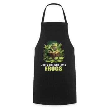 Frog Frogs - Cooking Apron - black - Front - AI Model Male 185 dark (185cm)