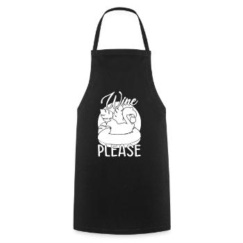 Party Flamingo Wine please Funny Flamingo - Cooking Apron - black - Front - AI Model Male 185 dark (185cm)