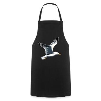 Möwe Strand Meer Nordsee Ostsee Silbermöwe Möwen - Kochschürze - Schwarz - Vorne - AI Model Male 185 dark (185cm)