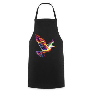 Seagull, Beach, Sea, North Sea, Baltic Sea, Herring Gull, Seagulls - Cooking Apron - black - Front - AI Model Male 185 dark (185cm)
