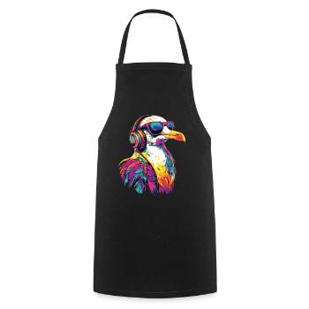 Möwe Strand Meer Nordsee Ostsee Silbermöwe Möwen - Kochschürze - Schwarz - Vorne - AI Model Male 185 dark (185cm)