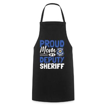 Stolze Mutter Von Einem Stellvertretenden Sheriff Strafverfolgungsbehörden - Kochschürze - Schwarz - Vorne - AI Model Male 185 dark (185cm)