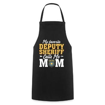 Mein Lieblings-Deputy Sheriff nennt mich Mama lustig - Kochschürze - Schwarz - Vorne - AI Model Male 185 dark (185cm)