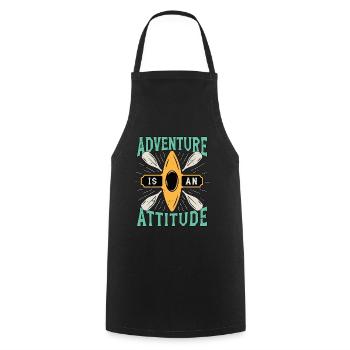 L’aventure en canoë est une attitude de canoë-kayakiste rameur - Tablier de cuisine - noir - Devant - AI Model Male 185 dark (185cm)