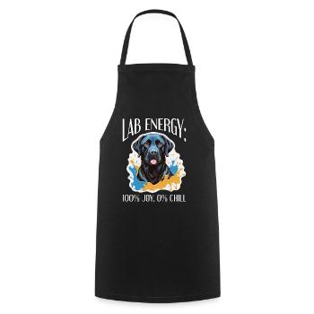 Labrador Retriever Lab Energy 100% Animal Lover - Cooking Apron - black - Front - AI Model Male 185 dark (185cm)