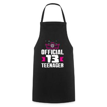 Official Teenager 13th Birthday Crown - Cooking Apron - black - Front - AI Model Male 185 dark (185cm)