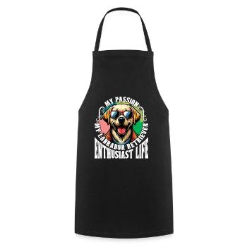 Labrador Retriever My Passion My Animal Lover - Cooking Apron - black - Front - AI Model Male 185 dark (185cm)