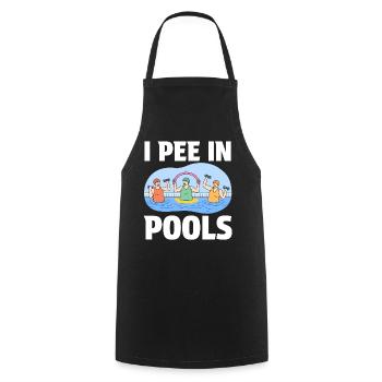 Lustig "I pee in Pools"! Sarkastisch, ironisch - Tablier de cuisine - noir - Devant - AI Model Male 185 dark (185cm)