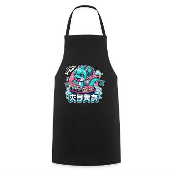 Drache Maki Sushi Kawaii Geschenk - Kochschürze - Schwarz - Vorne - AI Model Male 185 dark (185cm)