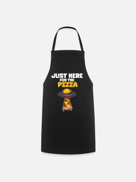 Seulement ici pour la pizza - l’extraterrestre OVNI ultime - Tablier de cuisine - noir