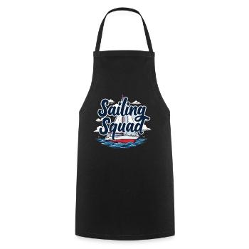 Sailing Squad – Maritime design for sailing fans - Cooking Apron - black - Front - AI Model Male 185 dark (185cm)
