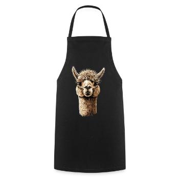 Alpaca Sweet Llama Farm Life Is Better With Alpacas - Cooking Apron - black - Front - AI Model Male 185 dark (185cm)