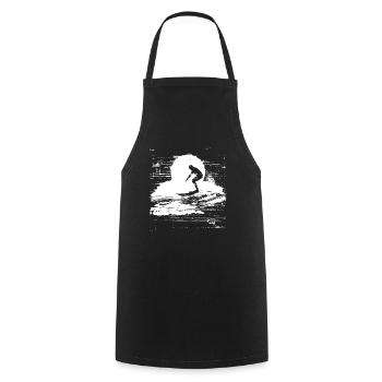 Surfing Sketch - Cooking Apron - black - Front - AI Model Male 185 dark (185cm)